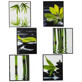 alles-meine.de GmbH 6 TLG. Set - Fliesensticker/Badezimmer/Wandtattoo - ECKIG - Bambus/Wellness & SPA - Steine - Sand Wasser - Fliesensticker/Badezimmer - Panorama Poster..