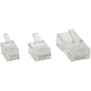 InLine Modularstecker, 6P6C RJ12 zum Crimpen auf Flachkabel, 10er Pack