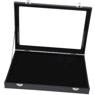 VALICLUD Medaillenvitrine Holz Schwarz Badge Anzeigecontainer für Sammlung Desktop Ornament für Abzeichen und Broschen