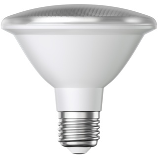 ledscom.de E27 LED Leuchtmittel, PAR30 kurzer Hals, weiß (4200 K), 13 W, 1025lm, 43°, Reflektorspiegel (silber)