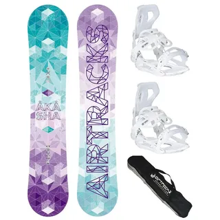 Airtracks Damen Snowboard-Set Akasha Lady Snowboard Freestyle Freeride 147 - Softbindung Master FASTEC W M - SB Bag