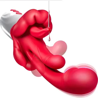 G-Punkt Vibrator Dildo Sex toys 5IN1 Klitorisvibrator Mit 10 Vibrationsarten & 5 Arten von Zungenvibratoren & 5 Wipp & Heizmodi, Dildo Vibrator Sex Spielzeug für die Frau Klitoris Stimulator für Sie