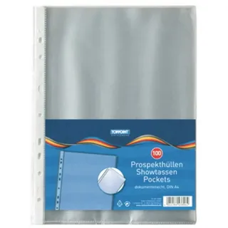 Toppoint 200 (2x 100) Prospekthüllen DIN A4 Klarsichthüllen