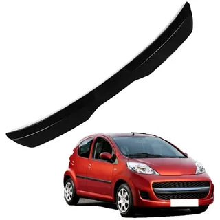 KizmiQ Auto Heckspoiler,ABS Dachspoiler Kofferraum Kofferraumspoiler für Peugeot 107 Lippe Styling Spoiler Flügel Tuning Zubehör,A/Black