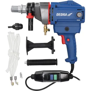 Kernbohrmaschine DEDRA max. durchmesser Ø 130mm stark 1700 W, gewicht 4,8kg, 0-1990 U/Min, IP20 schutz, softgrip, Stufenlos regelbare Geschwindigkeit, PRCD-Schalter, 1 1⁄4'' Kronenaufsatz