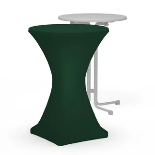 m unich sales - Stehtischhusse Dunkelgruen - Ø 80cm - Höhe 105-120cm - Premium 210g/m2 - elastisch - bis 30° waschbar