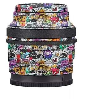Kratzfeste Kameralinsenaufkleber für Sony FE 40 mm 50 mm F2.5 G Körperschutz Skin Cover FE 2.5/40 G 40 50 2.5 (Graffiti-Weiß)