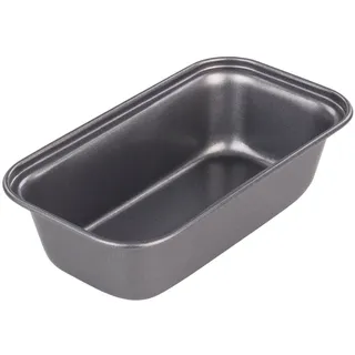 Chef Aid Mini Kastenform Antihaft aus Karbonstahl, rechteckige Brotbackform für mini Brote Kuchen und Desserts, spülmaschinenfest, grau, 15,5 x 8,5 x 4,5 cm