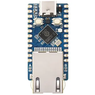 RP2350-ETH Mini Development Board, RP2350 Ethernet Port Module, Dual-core & Dual-Architecture Microcontroller, Compatible with Raspberry Pi Pico HAT, CH9120 TCP/IP, Onboard Flash Memory, GPIO Pins