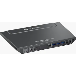 AV Access KVM Switch 2 PC 2 Monitore, 4K@60Hz, 2K@144Hz, 1080P@240Hz, 4 USB 3.0 Ports HDMI KVM Switch Dual Monitor, Ultrabreiter Bildschirm Keyboard Mouse Hotkey Switch, HDMI 2.0 mit 2 USB Kabeln