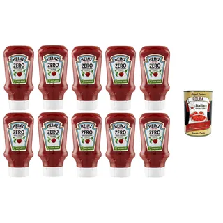 Heinz Salsa Tomatenketchup Zero ohne Salz und Zuckerzusatz 10 x 425 gr + Italian Gourmet Polpa 400g