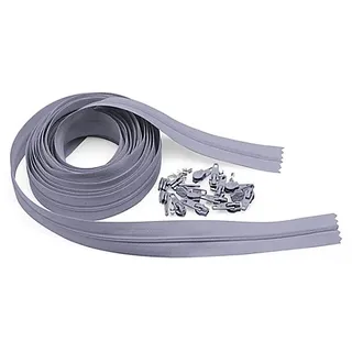 buttinette Endlosreißverschluss im Set, Spirale: 4,2 mm, 4 m, hellgrau