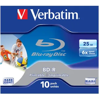 Verbatim BD-R SL 25GB 6x Printable 10 Pack Jewel Case