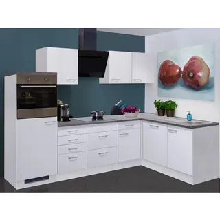 Flex-Well Winkelküche Lucca L-Form E-Geräte 280 x 170 cm weiß