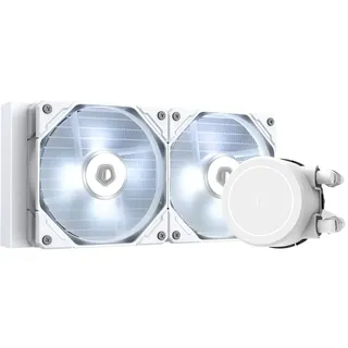ID-COOLING FROSTFLOW X 240 SNOW CPU-Wasserkühler, AIO-Kühler, 240-mm-CPU-Flüssigkeitskühler, weißes LED-Licht, 2 x 120-mm-PWM-Lüfter, Intel 1200, 115X, AMD AM4