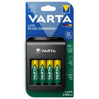Varta LCD Plug Charger+ inkl. 4x AA