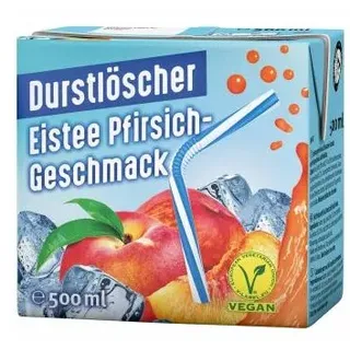 Durstlöscher Eistee Pfirsich Fruchtsaftgetränk 12x 0,5 l