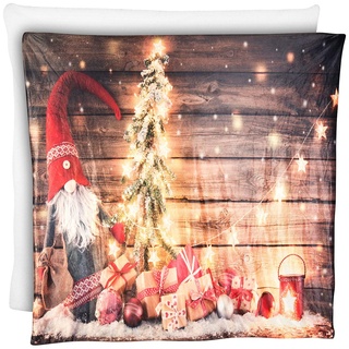 Infactory Kuscheldecke mit Weihnachtsmotiv und 10 warmweißen LEDs, 150 x 140 cm