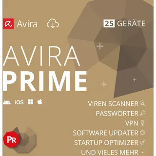 Avira Prime | 25 Geräte | Antivirus & Security | 1 Jahr | Aktivierungscode per Email