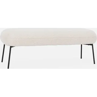 sweeek Bank mit Bouclé-Bezug, schwarze Metallbeine