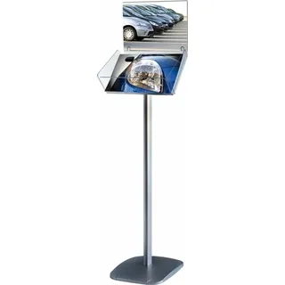 update displays Infoständer Take It Plus silber DIN A4 29,7 x 33,0 x 116,3 cm, 1 St.