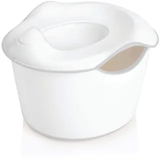 Ubbi 3-in-1 Potty with Built-In Splash Guard and Removable Inner Bowl, Ajustable Toilet Trainer and Non-Skid Step Stool. Bonus Potty Hook Included. Grey