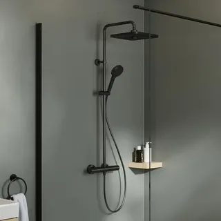 Ideal Standard Ceratherm T25+ Aufputz-Duschsystem mit Thermostat Silk Black A8530XG