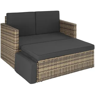 Tectake Korfu Rattan Lounge 2-Sitzer beige