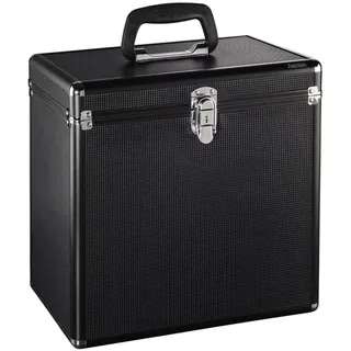 Hama LP-Koffer 50, Alu-Look, Schwarz
