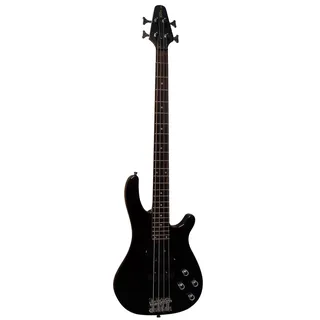 ELEKTROBASS - MATT SCHWARZ - E-BASS MIT MATT FINISH MASSIVHOLZKÖRPER - VISION SOUND GITARRE - LONG SCALE + KABEL - JB10BM