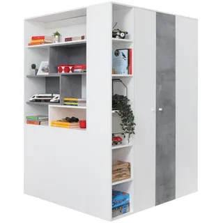 Deine Möbel 24 Eckschrank SIMON 01 Garderobe Jugendzimmer Kinderzimmer Garderobe Kleiderschrank Eckschrank weiß