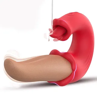 Zunge Vibrator Dildo G-Punkt Vibratoren für Frauen mit 10 VibrationModi, 10 Zungenlecken Vibratoren für Klitoris Vaginal Stimulation Analvibrator Masturbieren Sex Spielzeug für die Frau Paare