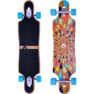Apollo Longboard, Komplettboard mit Deck aus Bambus & Fiberglas, High-End Board mit ABEC 9 Kugellager, Flex 2 Longboards für Jugendliche und Erwachsene, Profi-Cruiser