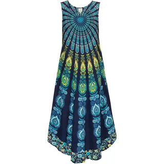 Viskose-Kleid, Druck marine, 50