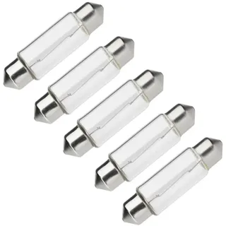 WITTKOWARE 5 Stück Soffitten-Lampe in Röhrenform, 8x31mm, S7, 18V, 3W, warmweiß (z.B. für Sprechanlage, Skalenlampe, Hintergrundbeleuchtung)