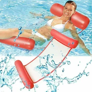 Crezuo Aufblasbare Wasserhängematte, Bequeme Tragbare Liege, Pool- Und Strandliege Für Erwachsene Und Kinder