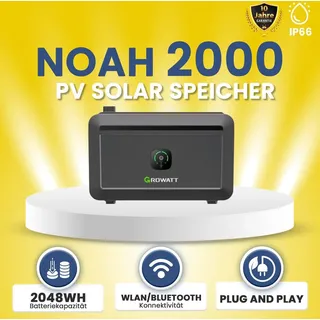 Stegpearl Growatt NOAH 2000 | Photovoltaik Solarspeicher für Balkonkraftwerk