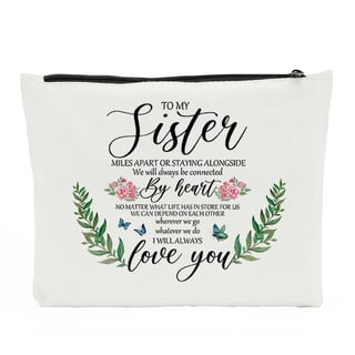 NBIAN Geschenke für Schwester - Schwester Make-up Tasche, Schwestern Geschenke von Schwester Bruder, Schwester Geburtstagsgeschenke, Schwester Abschluss Geschenke, Schwester Reise Geschenk für beste