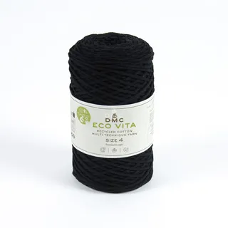 DMC Eco Vita recyceltes Baumwollgarn, 4 mm, 250 g, Col. 72, Schwarz