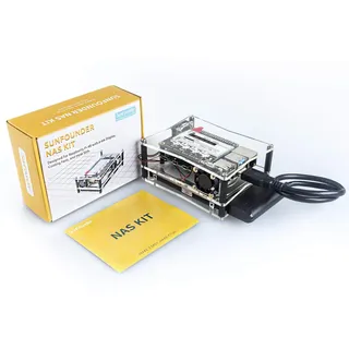 SunFounder NAS Kit for Raspberry Pi 4B/3B+/3B/3A+/2B, NAS Hat, Dual Fan, Micro SD Card Included