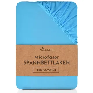 NatureMark Spannbettlaken Mikrofaser-Polyester 120 x 200 cm türkis