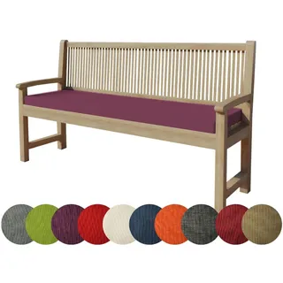 chilly pilley Bankkissen Bankauflage Polsterauflage Reißverschluss mit Schlaufen Kissen für Gartenbank Gartenbankauflage für Gartenmöbel Sitzkissen & Rückenkissen Outdoor (130 x 40 x 5 cm, Violett)