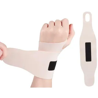 Nokwocy Handgelenkbandagen, geeignet für Handgelenkschmerzen durch lange Arbeitszeiten, Karpaltunnel Handgelenkbandage Nacht Unterstützung, einfach zu tragen, angepasst(2-Pack) (Beige)