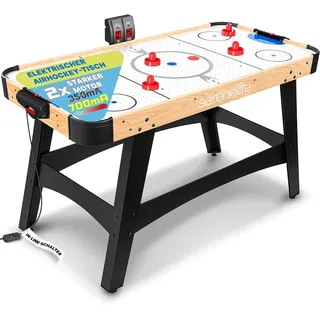 SereneLife Airhockey Tisch mit Luft – Air Hockey Spieltisch ideal als Gamer Tisch – Tischhockey für lustige Tischspiele mit Airhockey Pucks & Schieber – Robuste Air Hockey Tische Kinder & Erwachsene