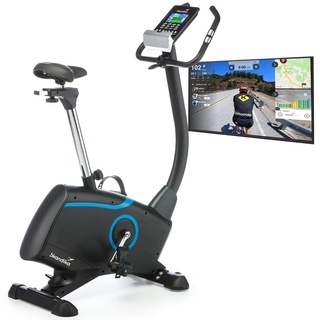 Skandika Ergometer Atlantis | Heimtrainer mit App Steuerung (Kinomap, iConsole), und Körperfettmessung, 32 Stufen, geräuscharm, Transportrollen | bis 150kg