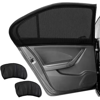Sonnenschutz Auto mit UV Schutz für Skoda Fabia III Combi/Kombi (ab BJ 2014), Dehnbarer Sonnenblende Auto Netz Heckscheibe für Kinder Baby Haustiere Insektenprävention,2 Stück