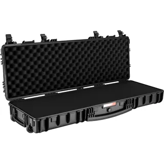 Wiltec Waffenkoffer 118,9 x 40,5 x 16 cm für Langwaffen, Gewehrkoffer mit Schaumstoffpolsterung und Rollen für sicheren Transport, Langwaffenkoffer mit Tragegriff