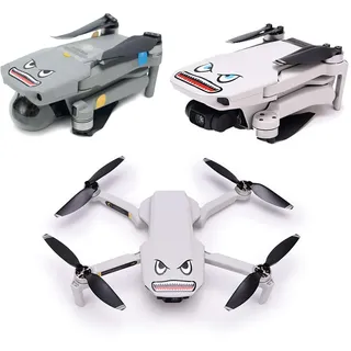 DJFEI Schutzfolie Aufkleber für DJI NEO/Mini 4K/Air 3/Air 2/Mini 2 Drohne, 2 Sets Stickers Kit Shark Aufkleber Haifisch Decals für DJI Mavic Air 2/ Mini 2, mit Akku Nummer Aufkleber