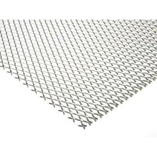 Aluminium Streckgitter 16x6,5x1x1 Alu 1 mm dick Streckmetall Gitter Lochblech Zuschnitt nach Maß (500 mm x 600 mm)