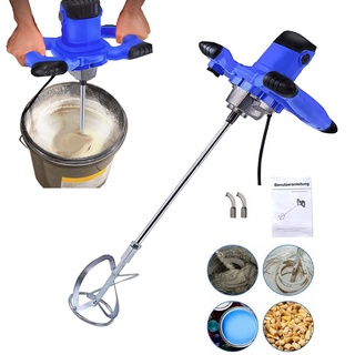 2600W Farb-Mörtelrührer Rührwerk (6-Gang-Getriebe, 0-1700 U/min, M14-Gewinde, Rührer für Mörtel Ø 120 mm) Mischer Betonrührer mit Ergonomische Handgriffe